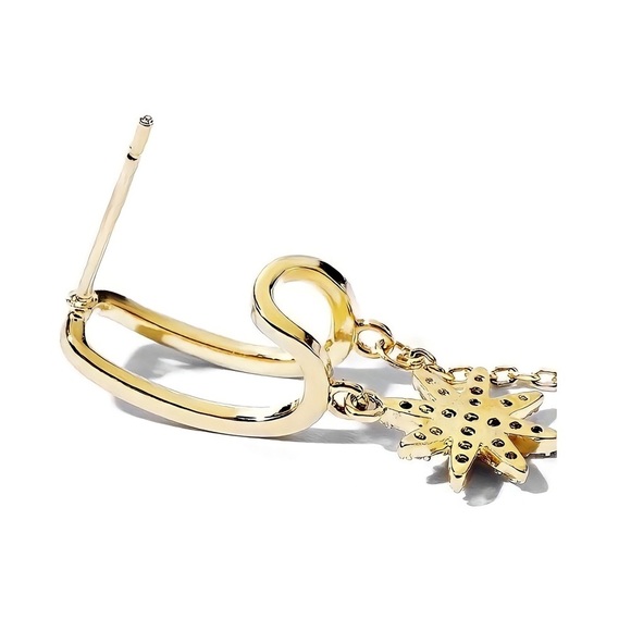 Any 2/$20! Gold U-Shaped Cradle Earrings w/Dangling Starbursts - Picture 4 of 8